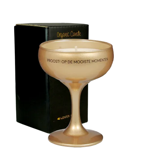 Amiek Mooiste Momenten geurkaars champagneglas tonka