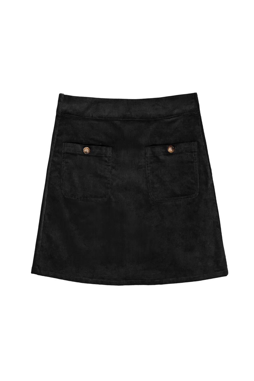 La Petite Etoile Jada korte rok zwart ribfluweel