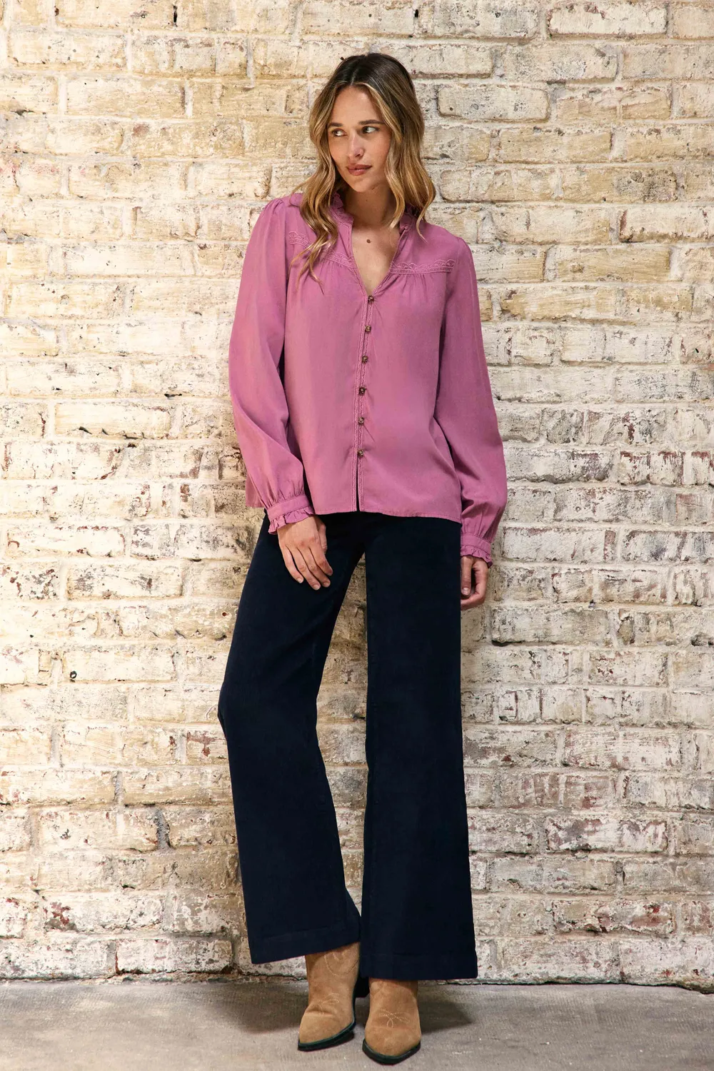 La Petite Etoile Bowen blouse roze borduursel