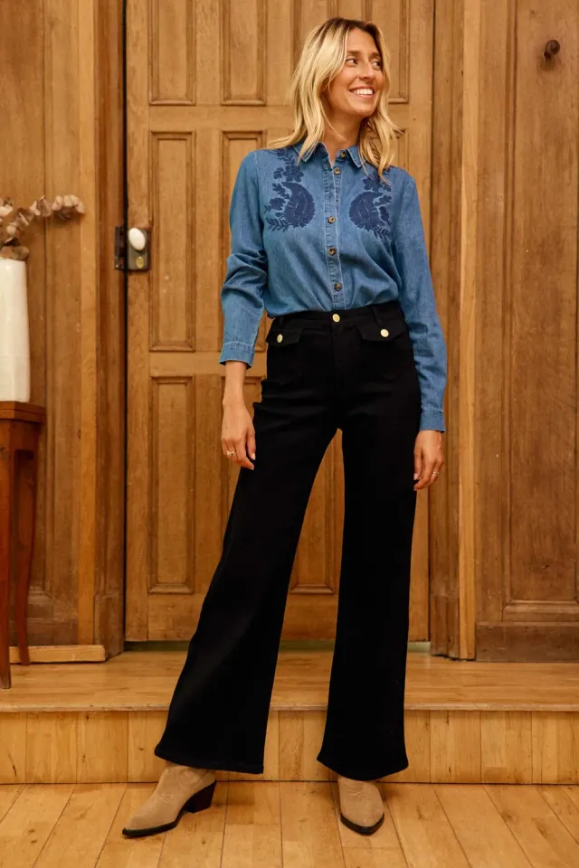 La Petite Etoile Peyton flare jeans zwart high waist