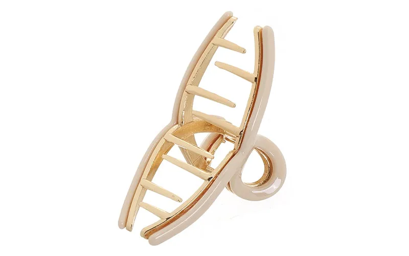 Amiek Aaltje haarklem naturel goud metaal 7 cm