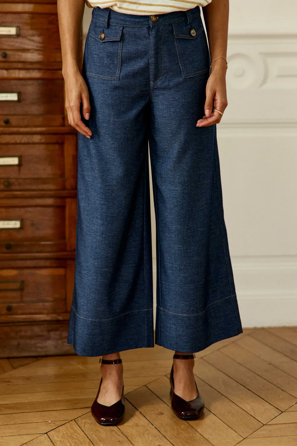 La Petite Etoile Atlanto wijde broek marine 7/8