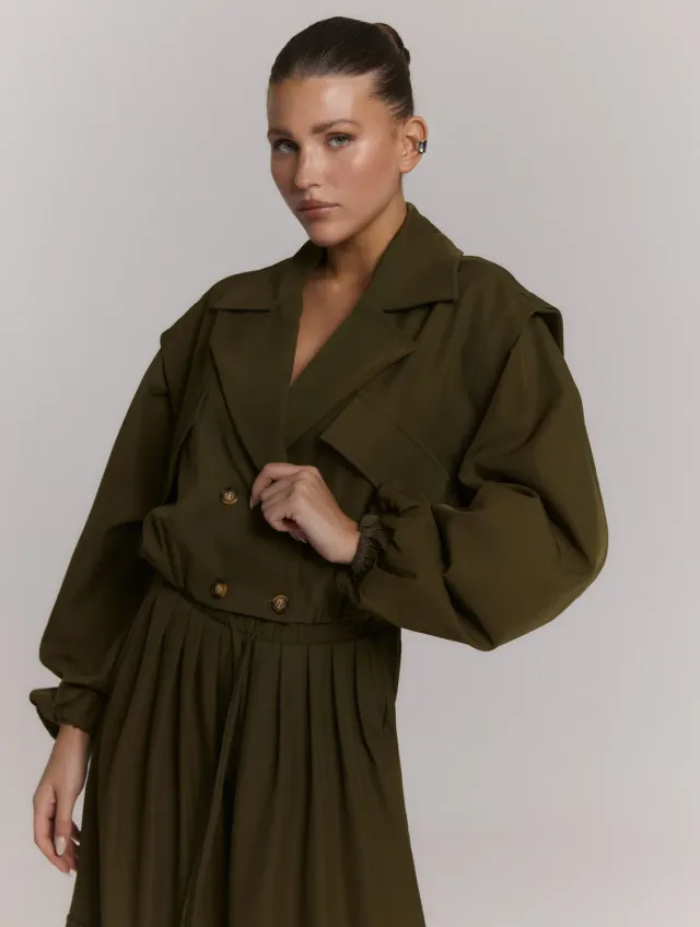 Amiek Bomber Trenchcoat Laya jas army groen