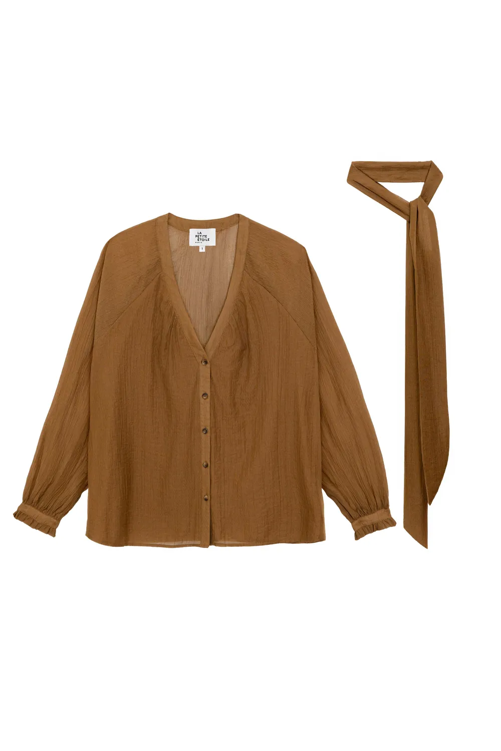 La Petite Etoile Bertino blouse camel wijd