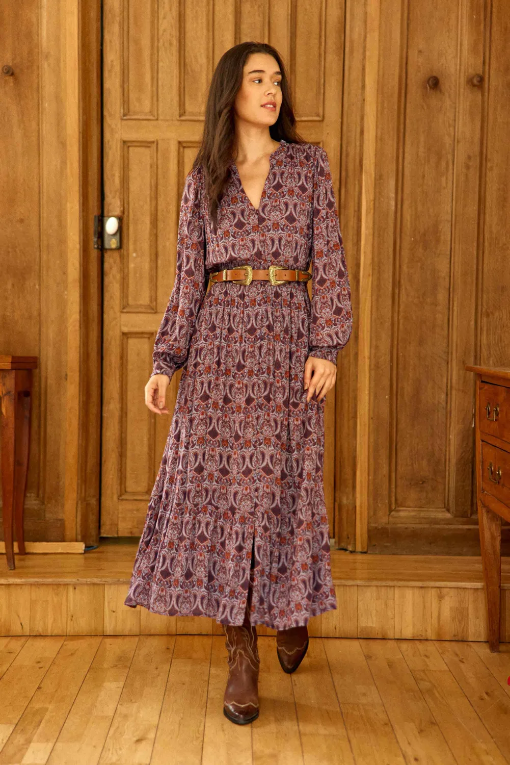 La Petite Etoile Assia leren riem camel suède