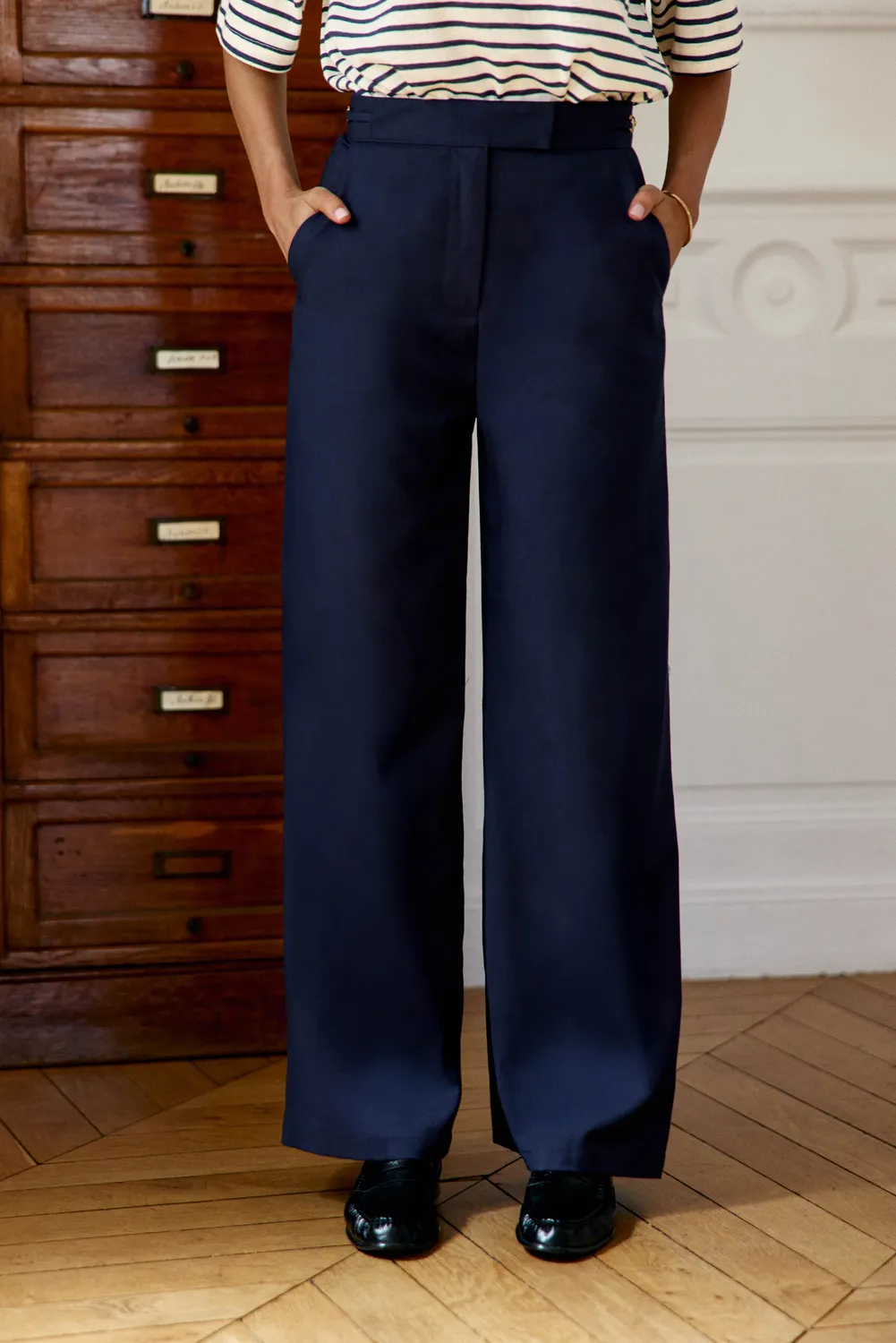 La Petite Etoile Paolin broek marine wijd gouden bit