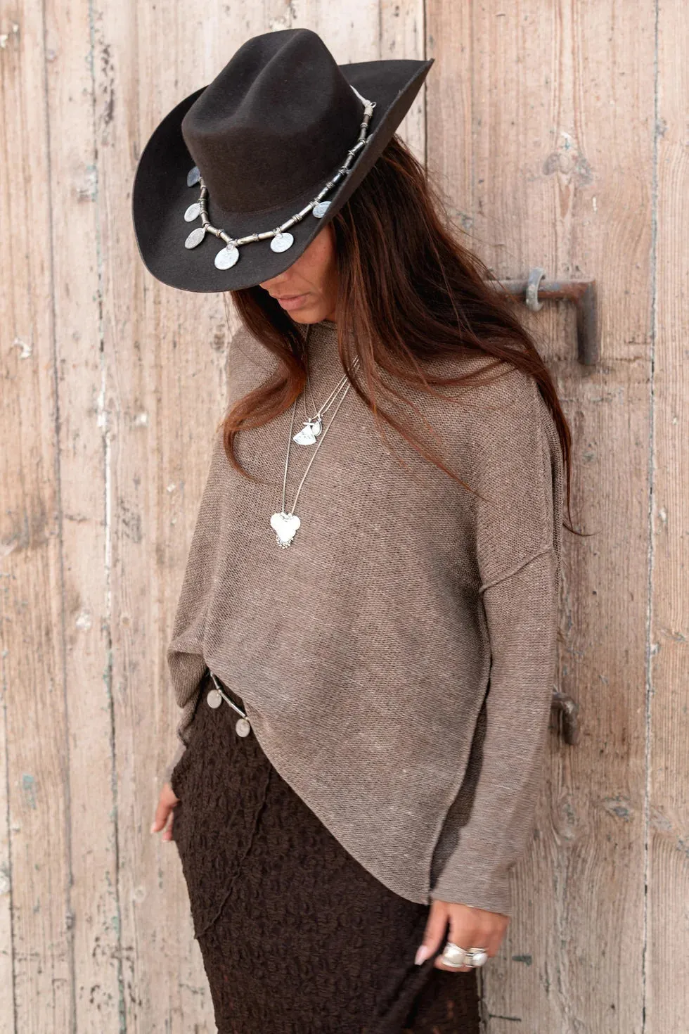 Moost Fiona Knitted Top taupe – gebreide top ruim