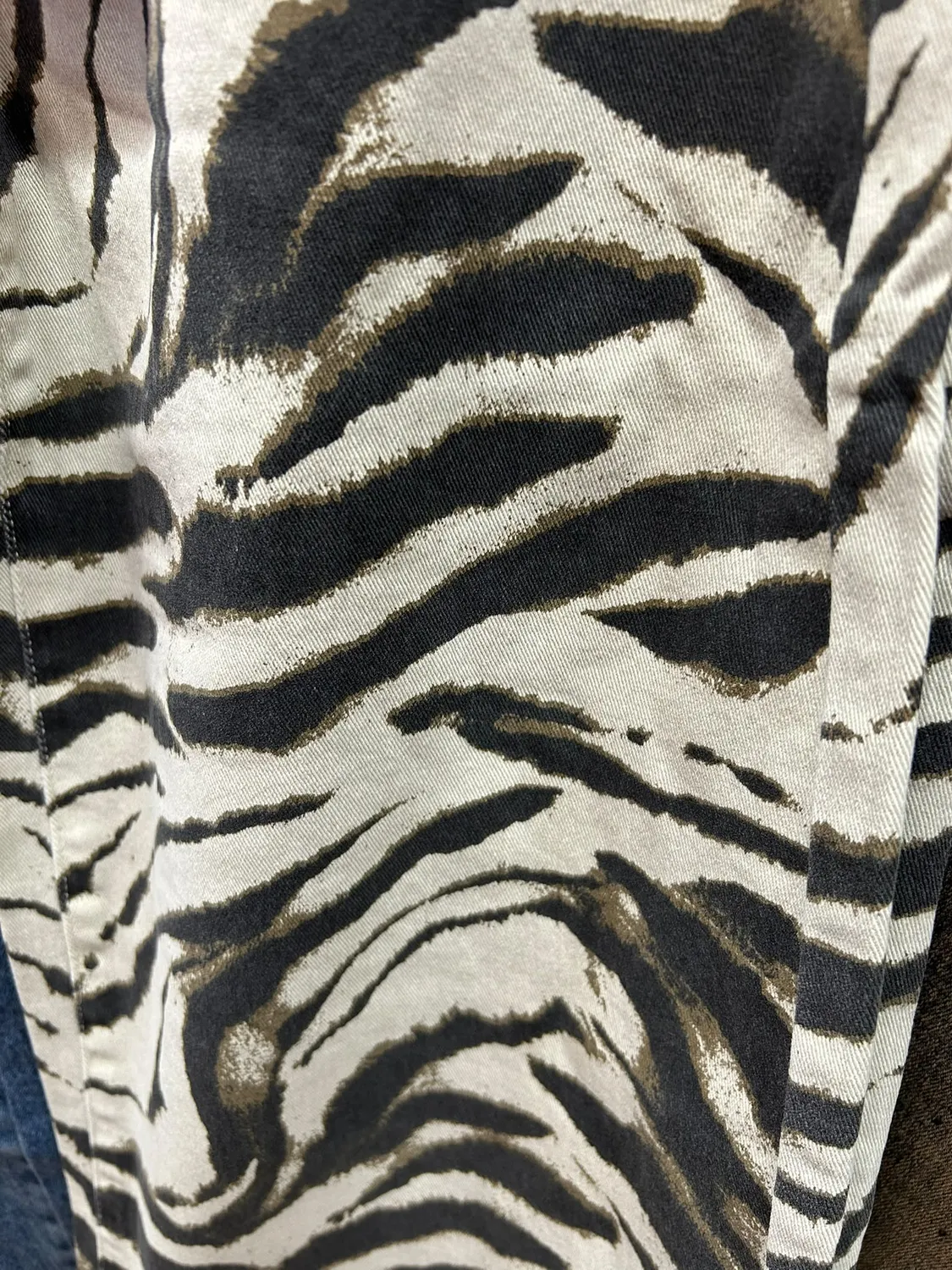 Laulia Barrel Zebra jeans beige met stretch