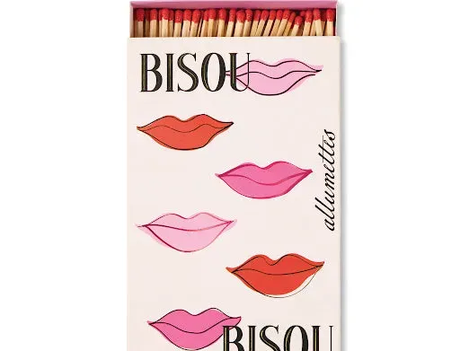 Amiek Bisou Bisou Groot lucifers 120 stuks met opdruk