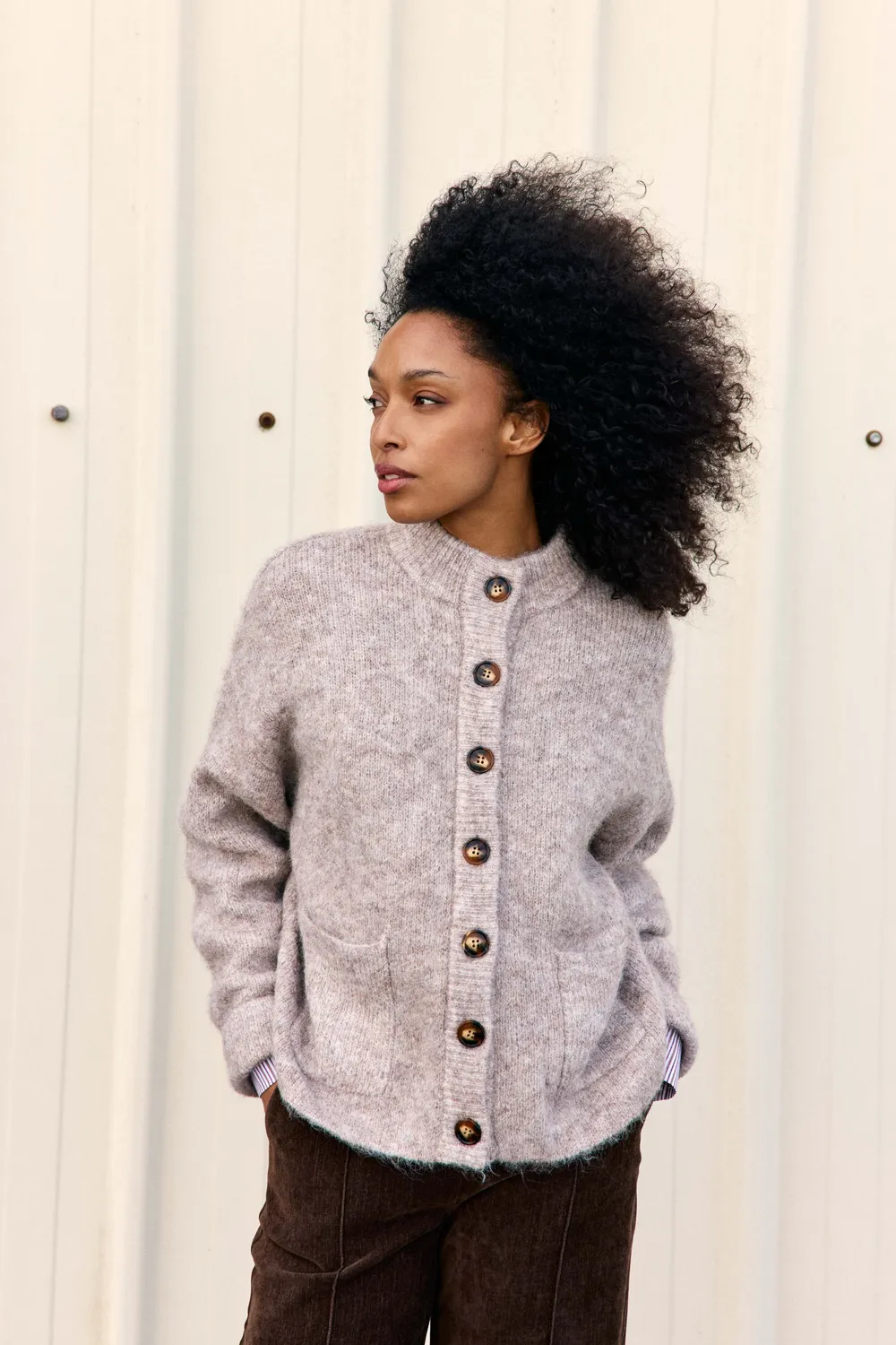 La Petite Etoile Marlin vest taupe gemêleerd ruim