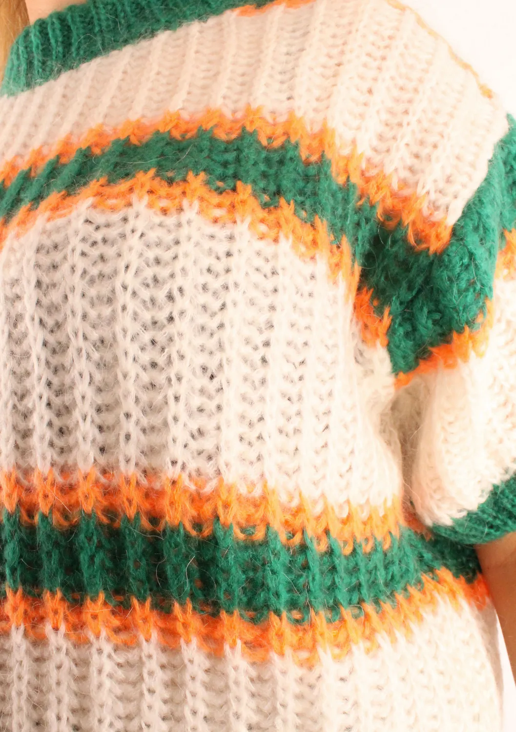 LOVEDRUNKY Poppy trui groen beige oversized knit