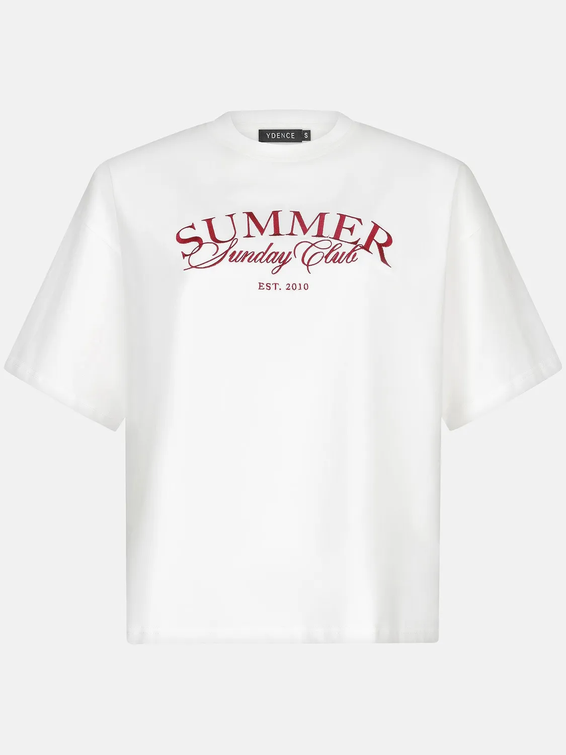 Amiek Summer Sunday Club T-shirt rood borduursel