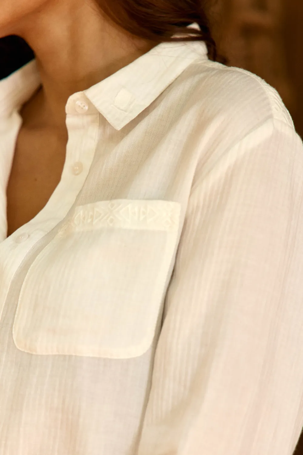 La Petite Etoile Carlio blouse ecru met polokraag