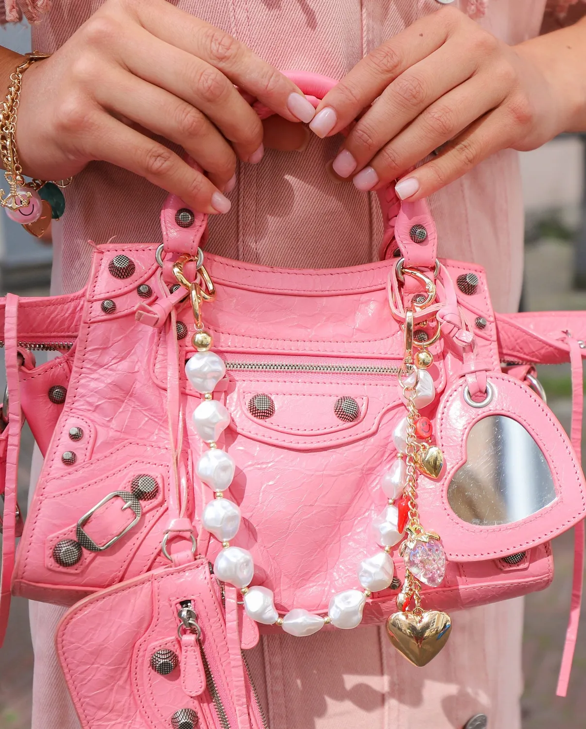 Amiek Golden Heart bagchain goud met bedels
