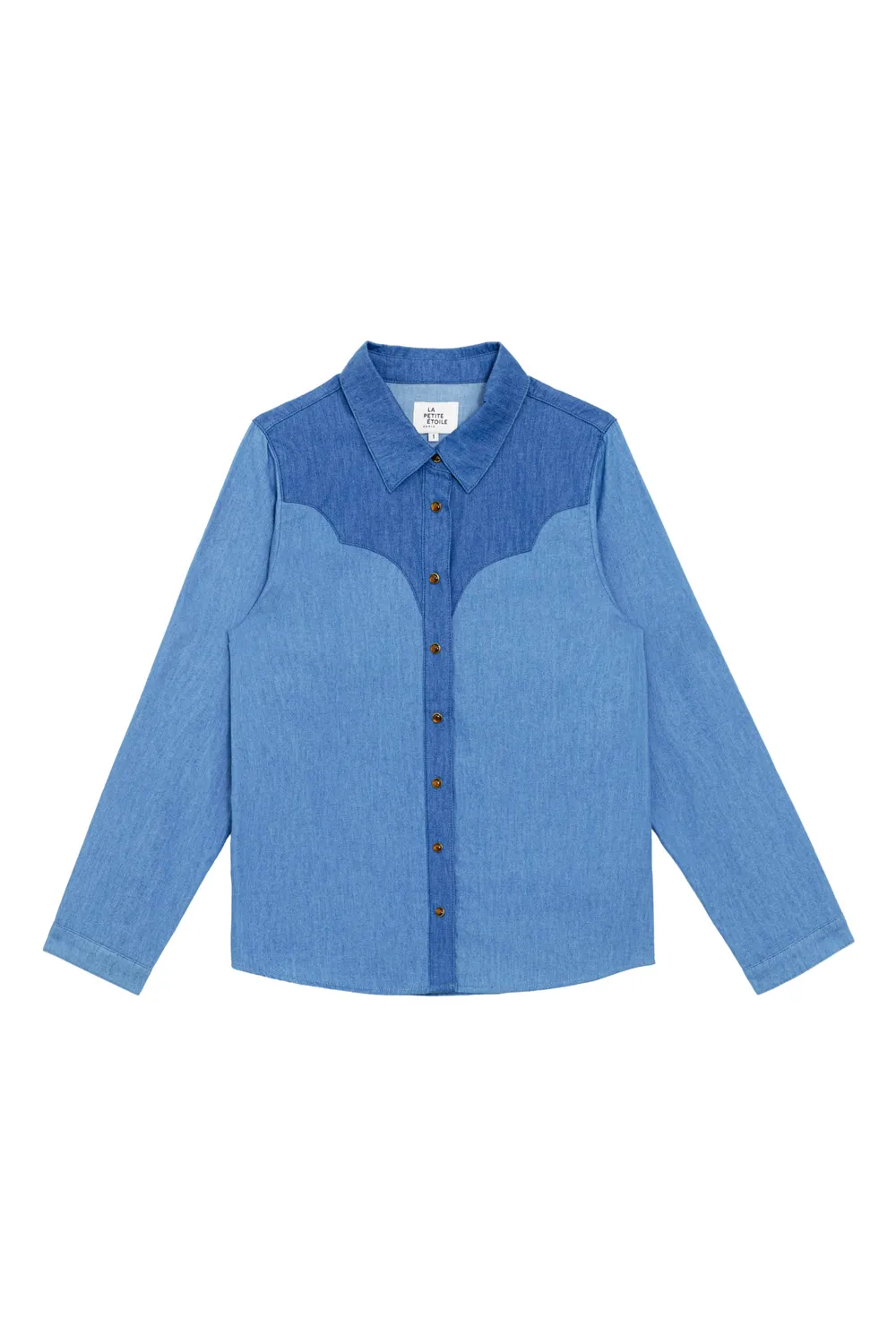 La Petite Etoile Clovyo spijkerblouse stone blauw