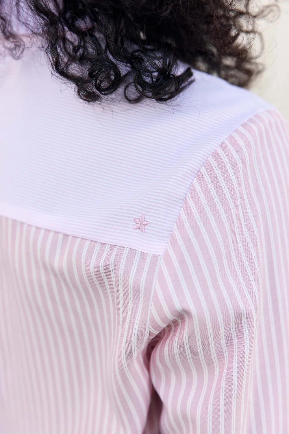La Petite Etoile Clarin blouse patchwork roze-ecru