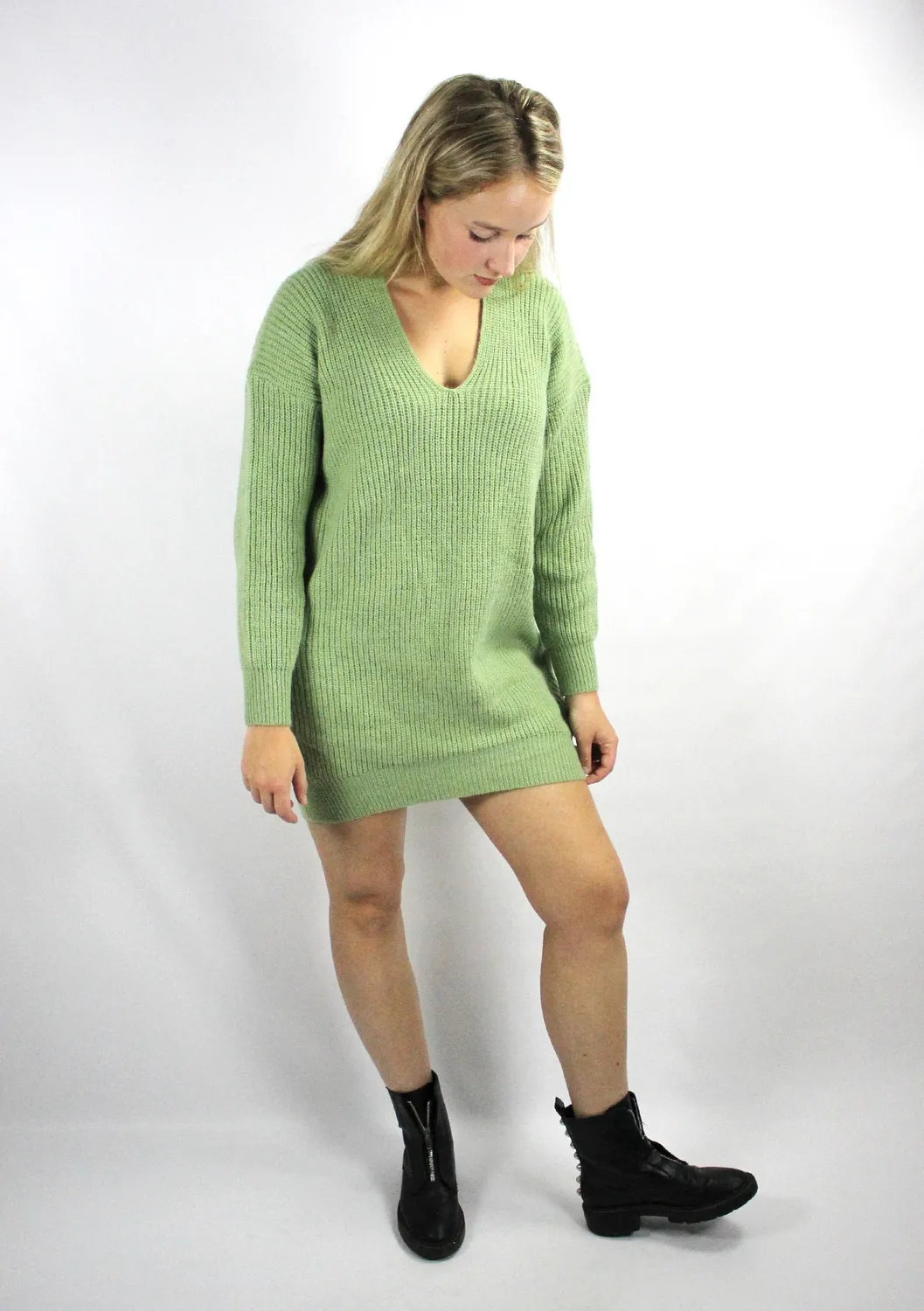 LOVEDRUNKY Knitted tuniek groen one size