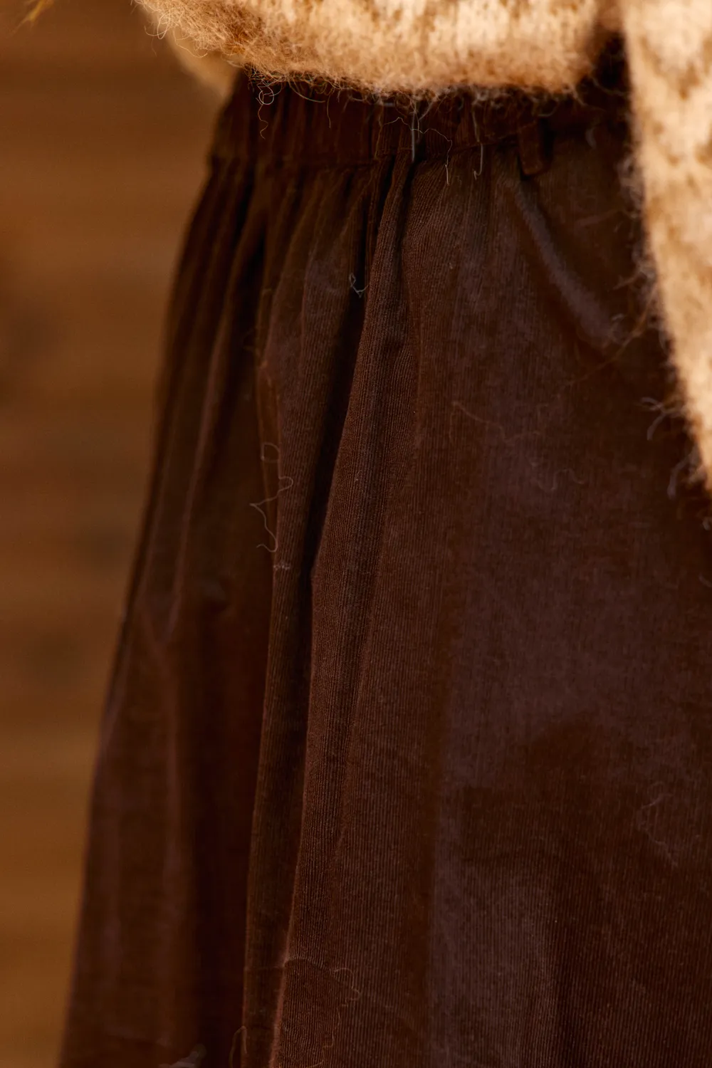 La Petite Etoile Jael midi rok bruin ribfluweel
