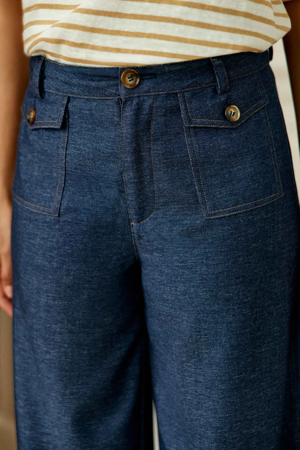 La Petite Etoile Atlanto wijde broek marine 7/8