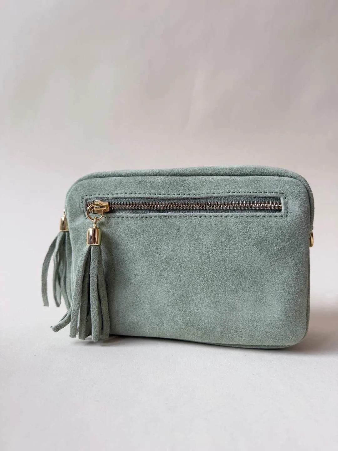 Amiek Mila Bag Suede handtas lichtgroen leer