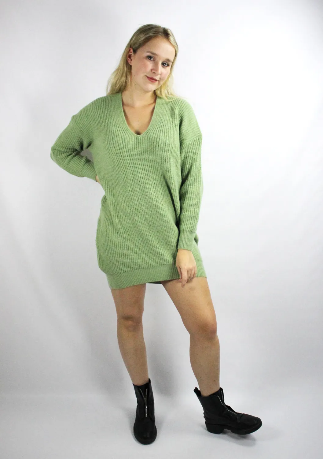 LOVEDRUNKY Knitted tuniek groen one size
