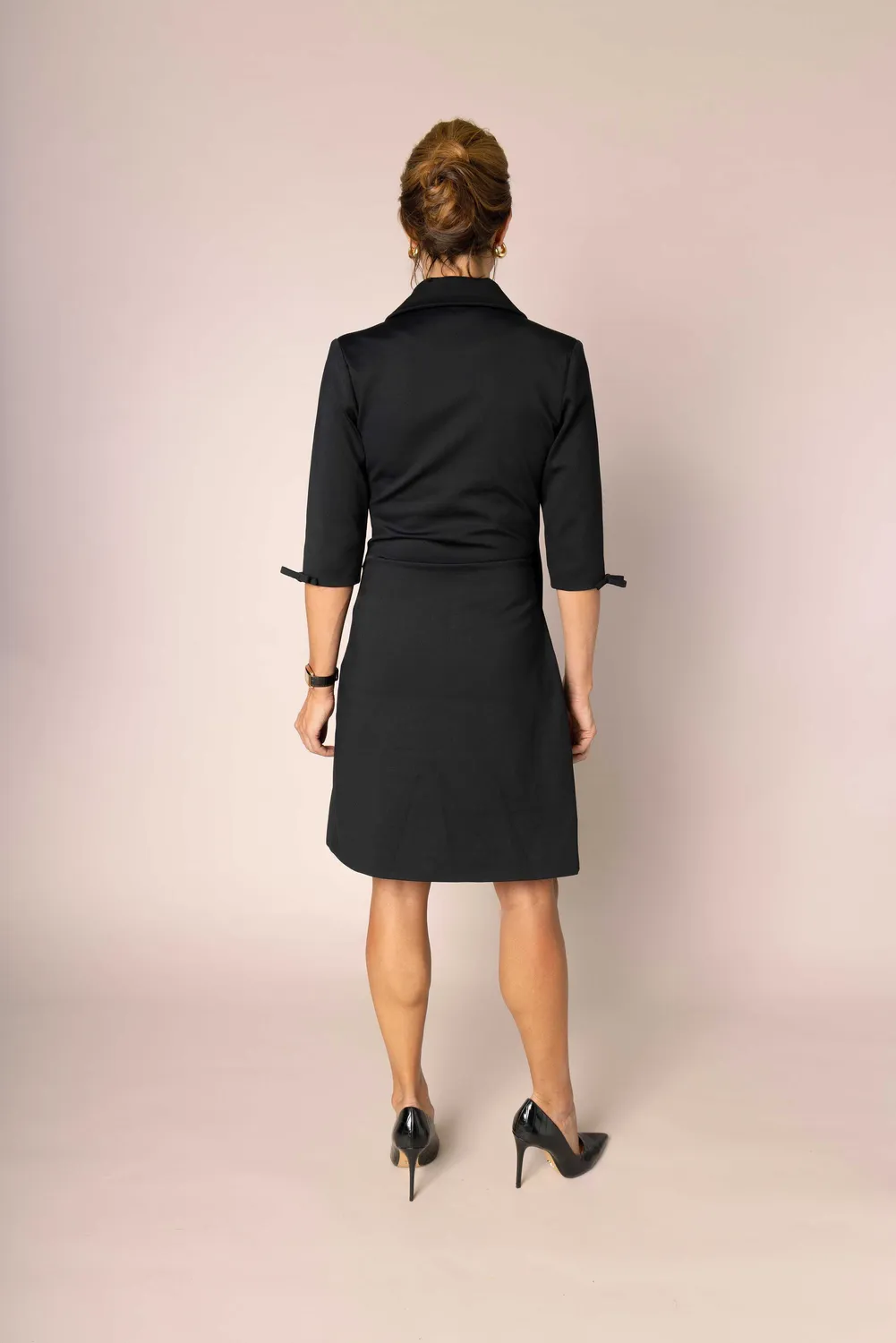Laboutiek Clara Dress jurk zwart driekwart mouw
