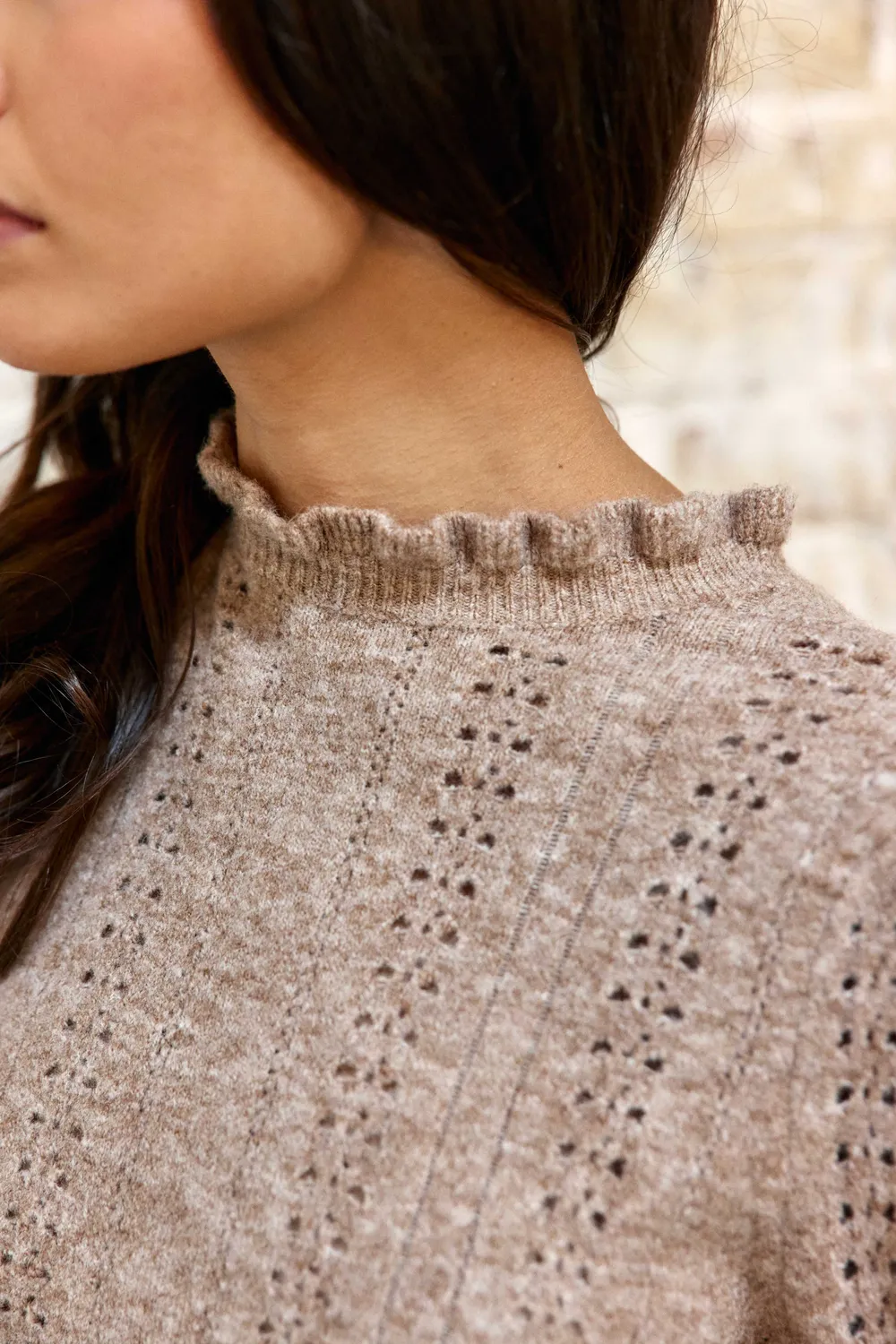 La Petite Etoile Maxine ajour trui beige 13-beige