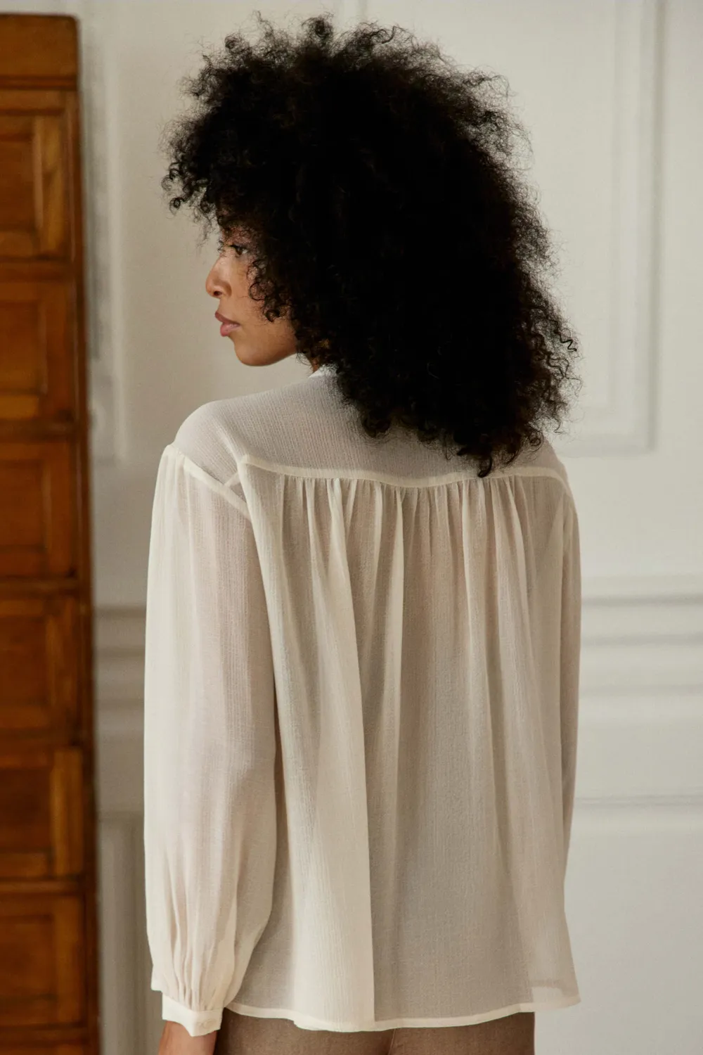 La Petite Etoile Brindo blouse ecru gaufre recht