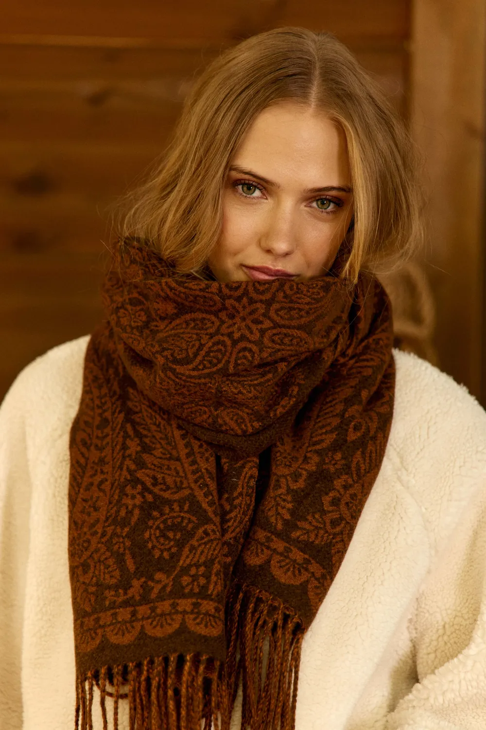 La Petite Etoile Ayla sjaal bruin paisley