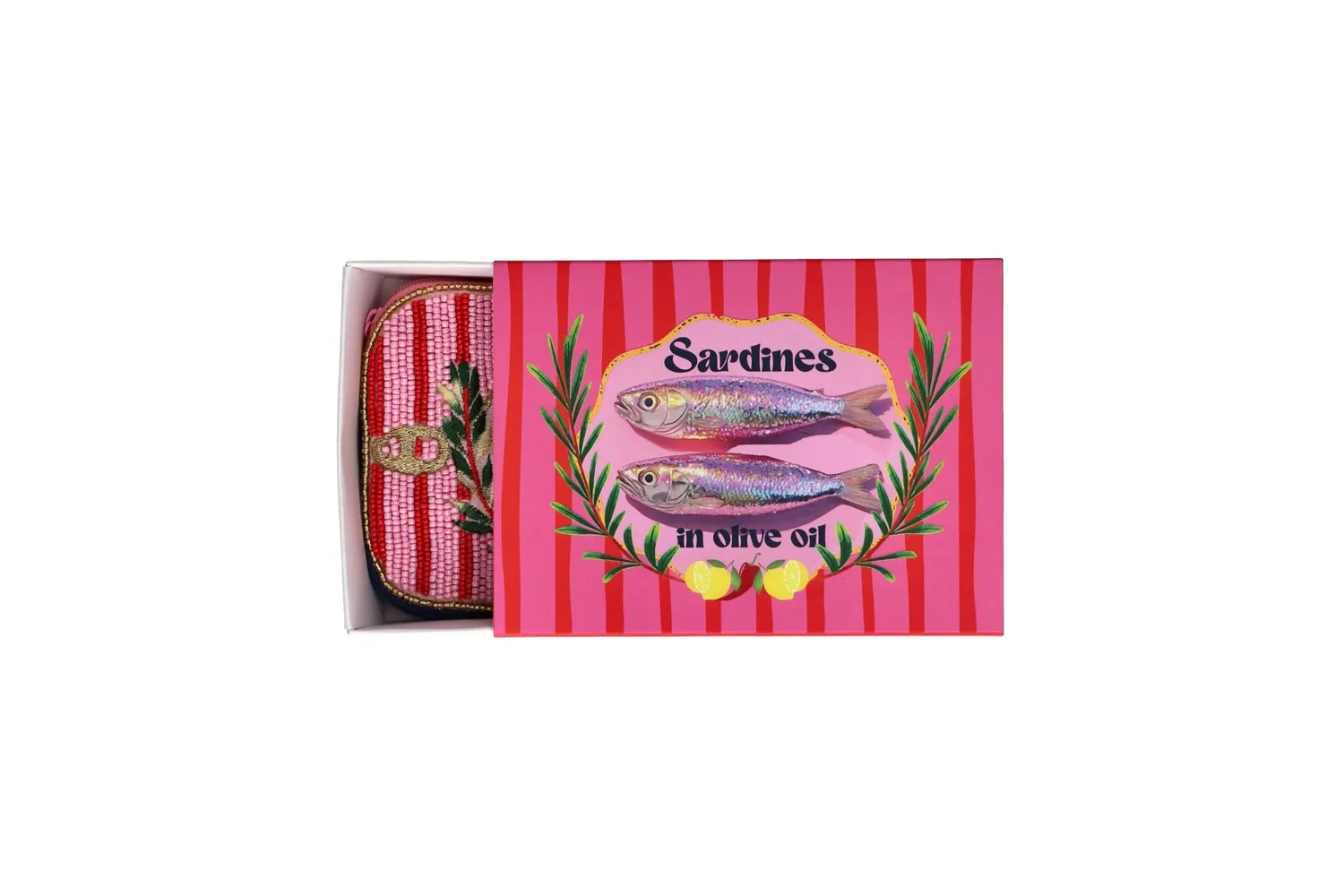 Amiek Sardientjes make-up tasje katoen 12 cm