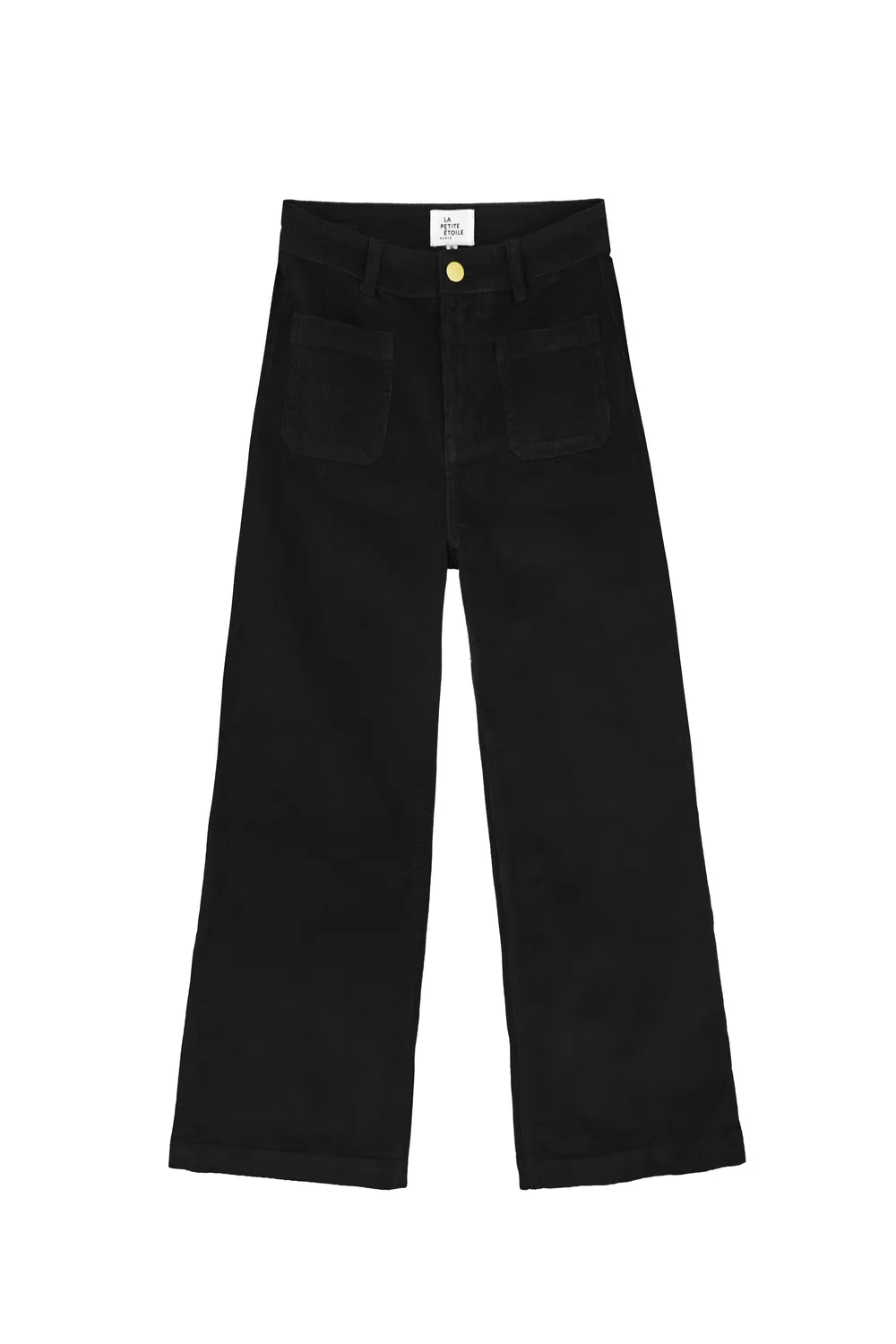 La Petite Etoile Atlanty ribfluwelen broek zwart wijd