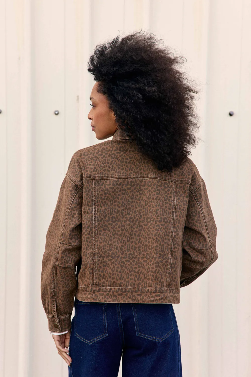 La Petite Etoile Vara jas luipaardprint bruin met zakken