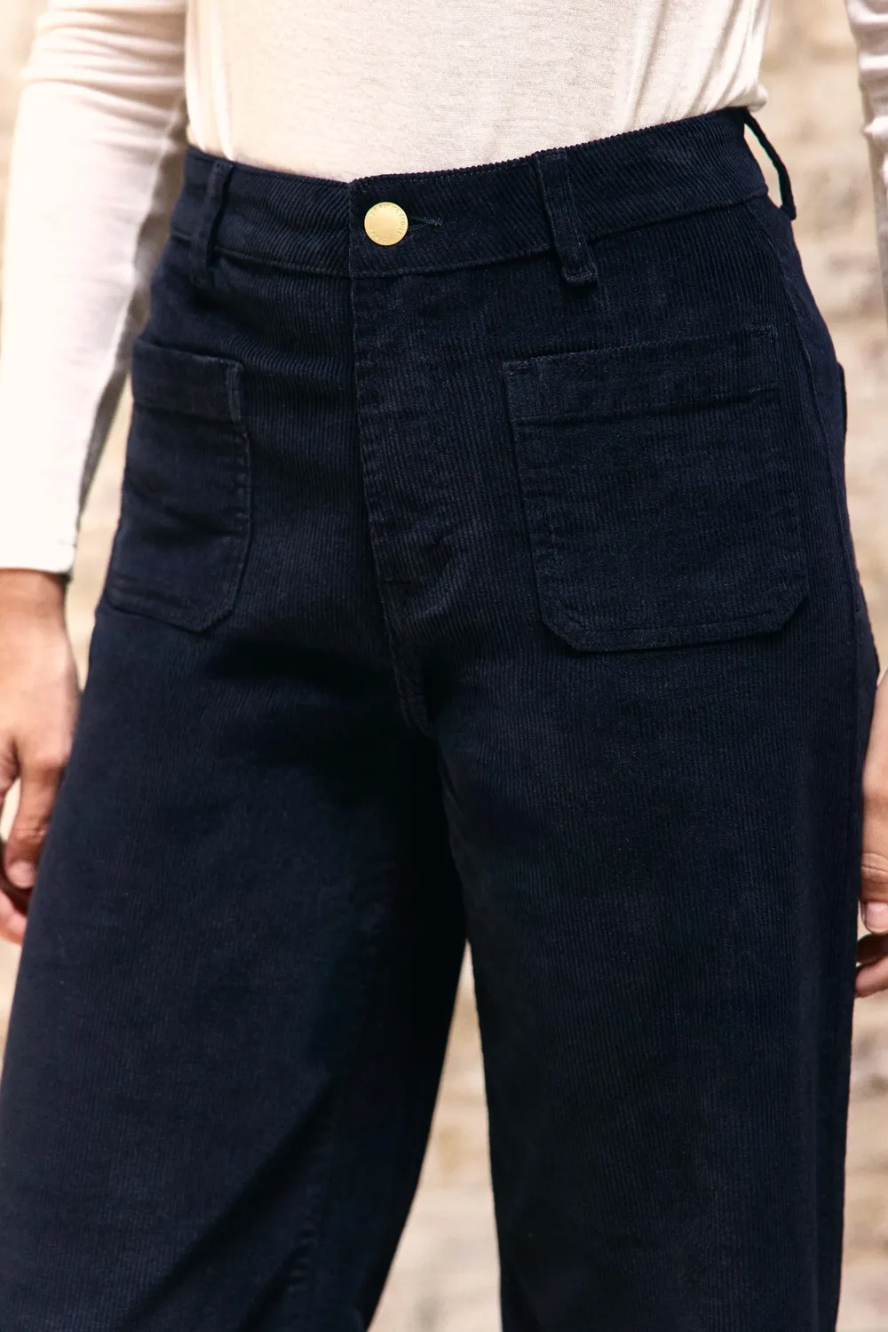 La Petite Etoile Atlanty broek marine wijd fluweel