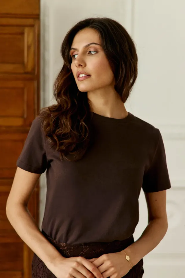 La Petite Etoile Tamala T-shirt recht bruin katoen