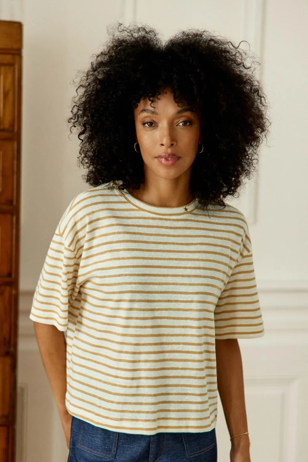 La Petite Etoile Tais T-shirt oversize ecru beige