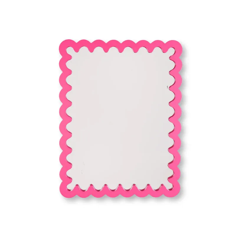 Amiek Golvende Rand wandspiegel felroze 33x43