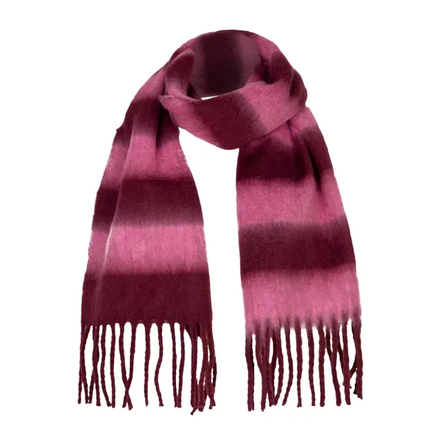 Amiek Barbara sjaal roze bordeaux cosy