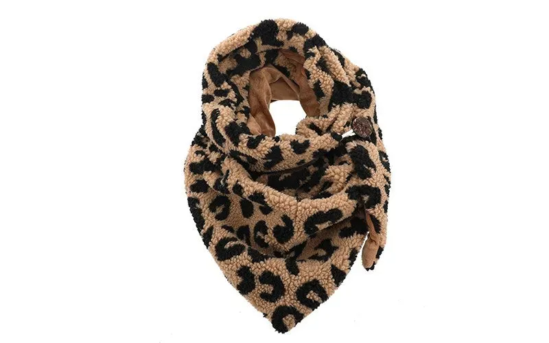 Amiek Furano sjaal camel panter teddy 180 cm