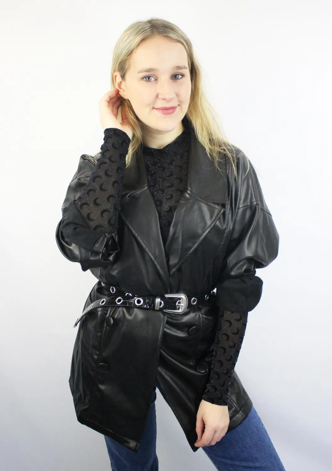 LOVEDRUNKY Leather Jacket jas zwart oversized