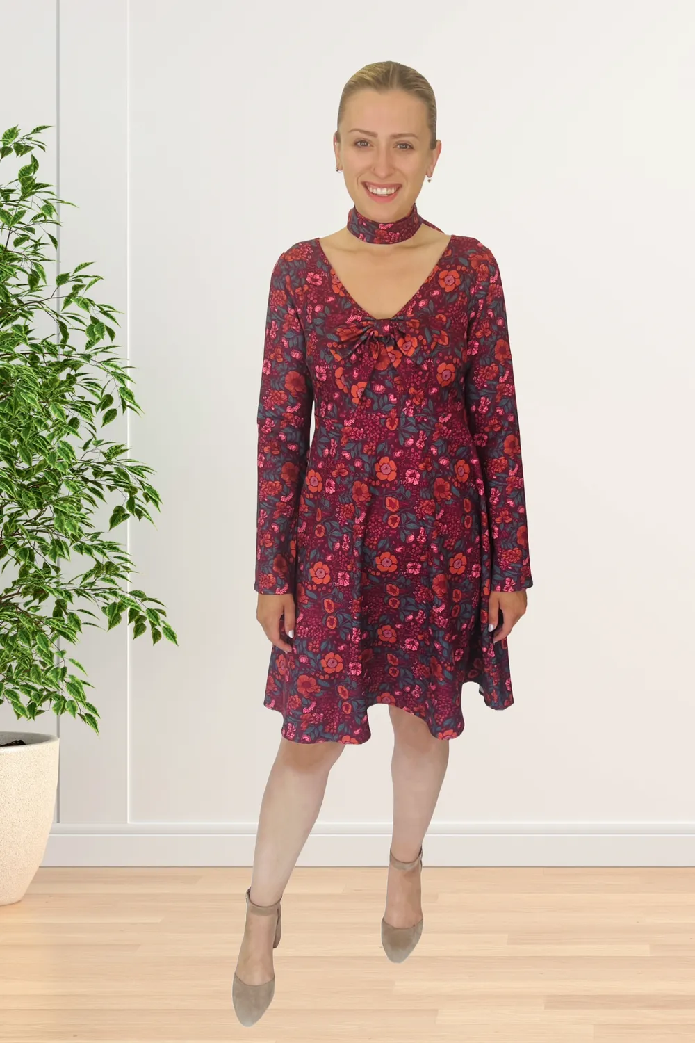 Tatyana Moxie Mod Floral shift jurk bloemen sjaal