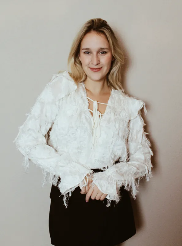 LOVEDRUNKY Bloemen Fringes blouse creme S-L