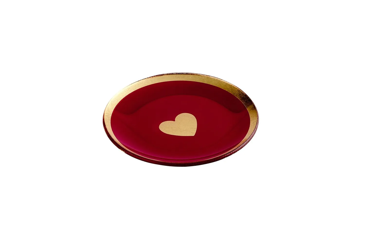 Amiek Loveplate M schaaltje hart roze glas