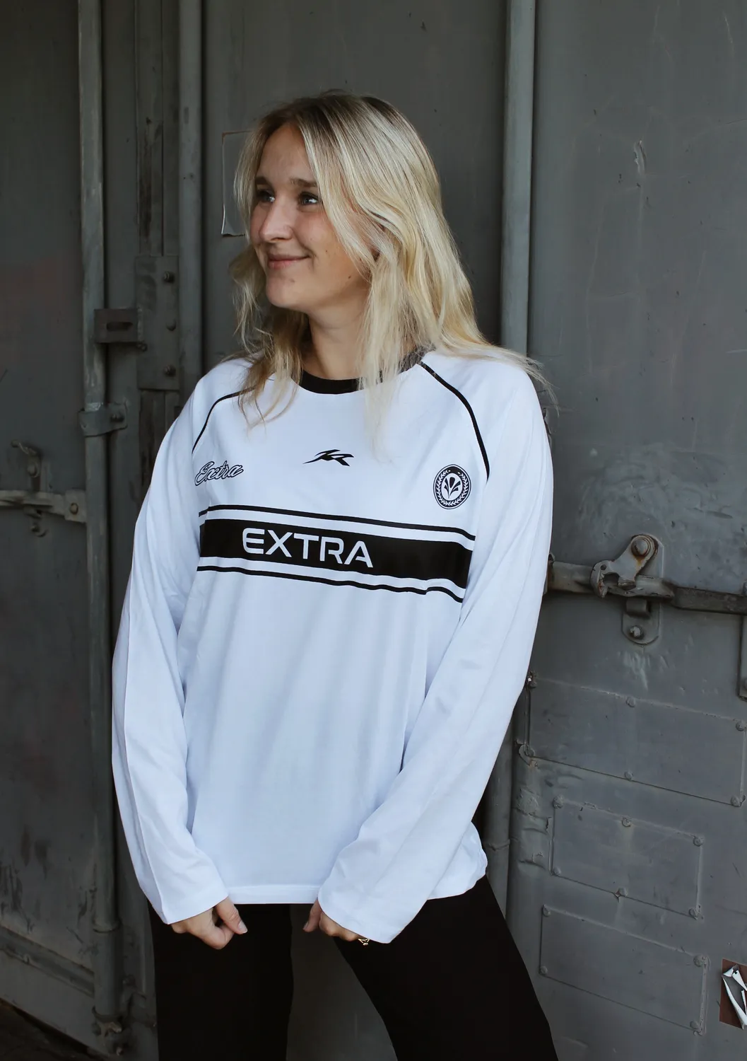 LOVEDRUNKY Jersey Extra longsleeve wit relax fit