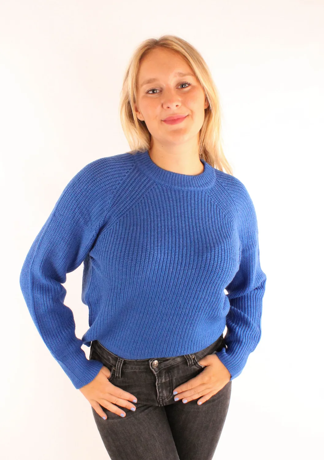 LOVEDRUNKY Knitted trui Kobaltblauw raglan