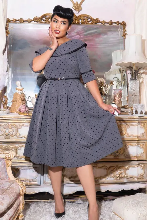 Tatyana Ice Coffee Circle Dress jurk L stippen