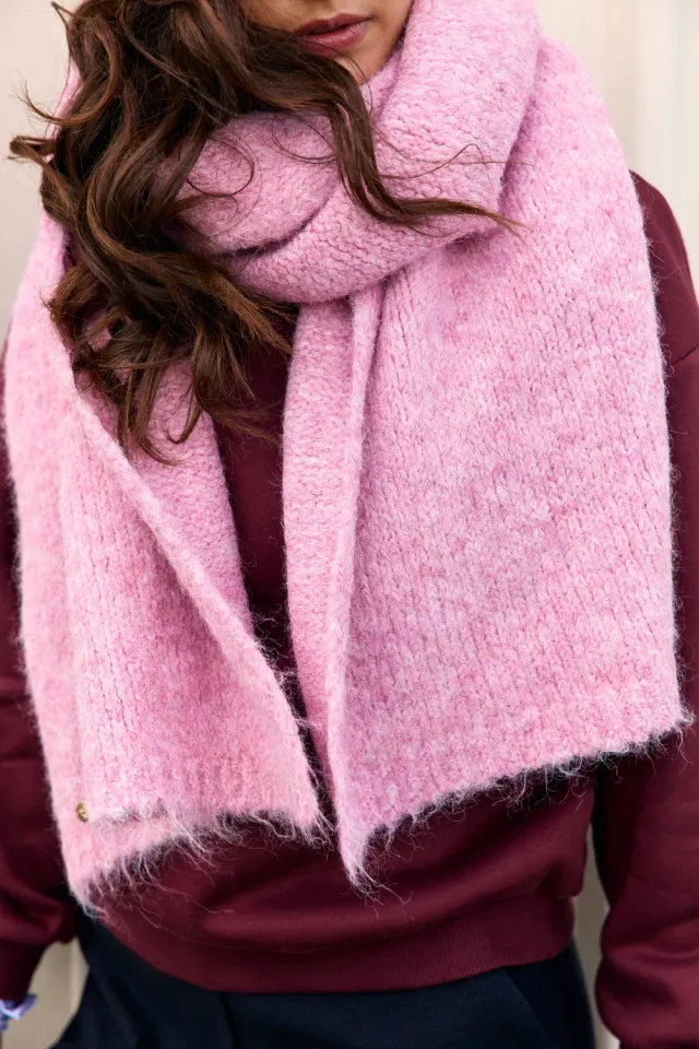 La Petite Etoile Avery sjaal roze grof gebreid