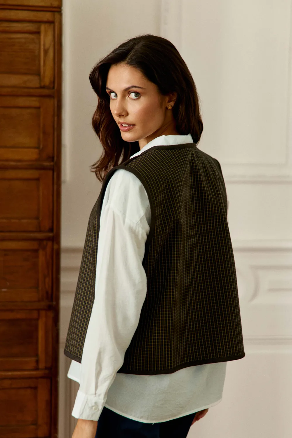 La Petite Etoile Vinko gilet bruin omkeerbaar
