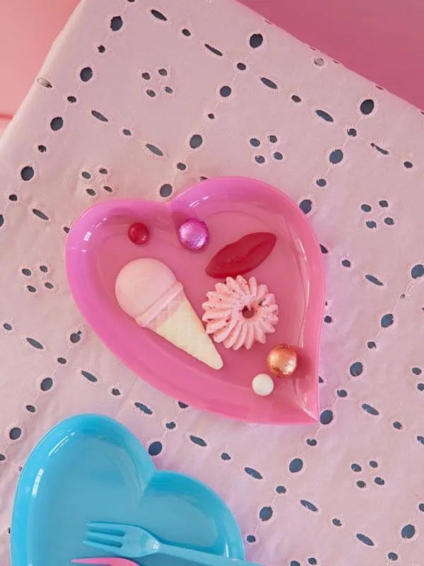 Amiek Hartvorm bord roze melamine