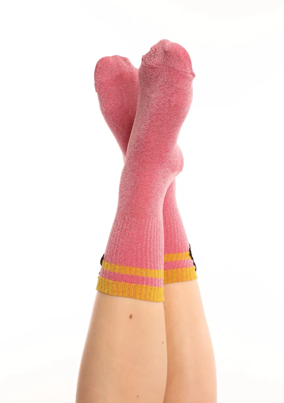 Pinned By K Bij Glitter Sokken Roze One Size