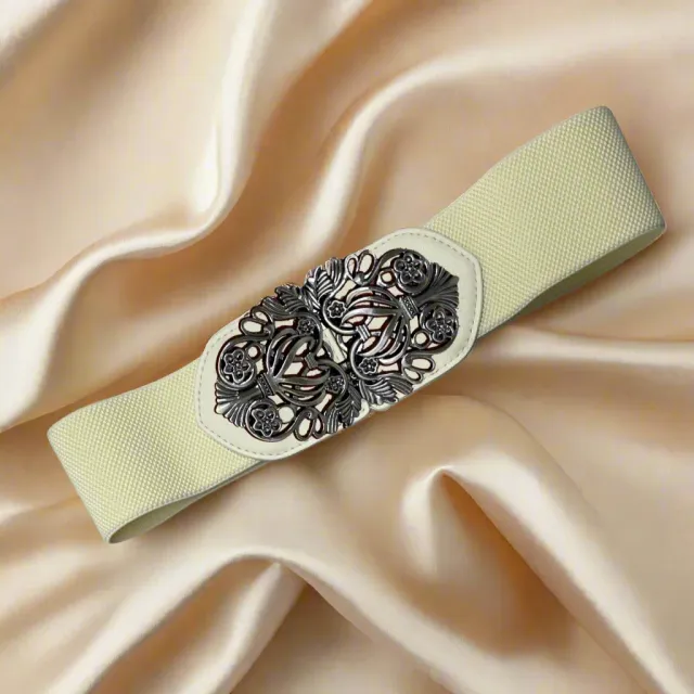 Tatyana Floral Filigree riem roze stretch